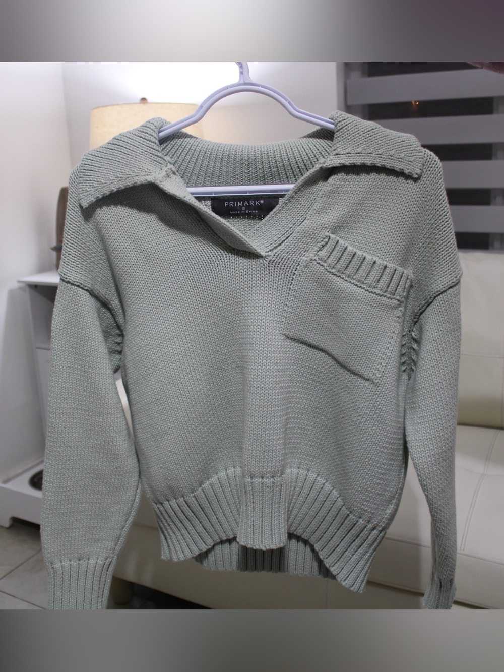 Primark Sage Green Knit Collar Sweater